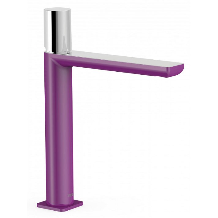Grifo vertical para lavabo con sistema monomando y de acabado violeta M TUB LOFT TRES