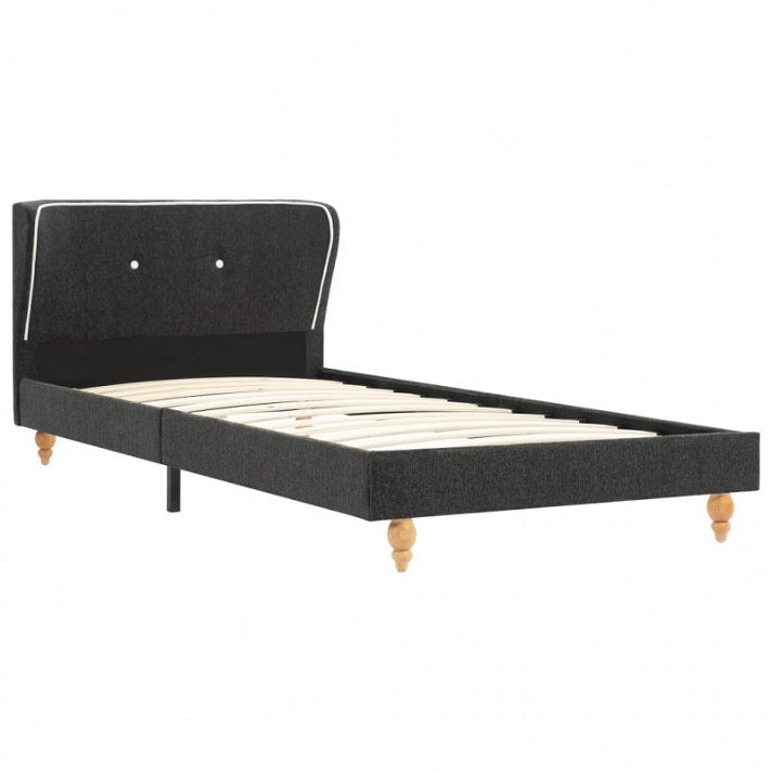 Estructura de cama de arpillera gris oscuro 90 cm Vida XL