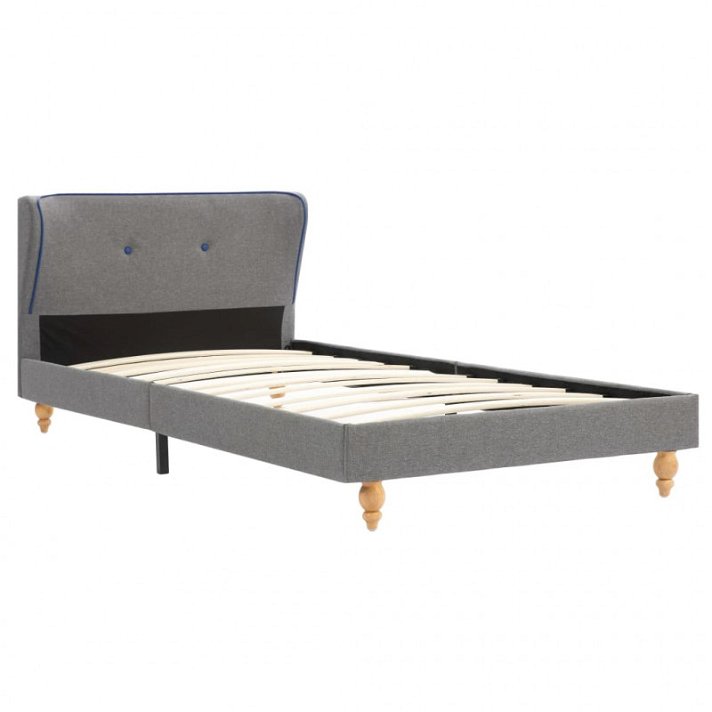 Estructura de cama de tela gris claro 90 cm Vida XL