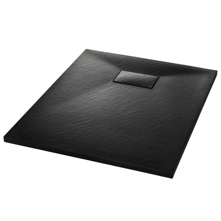 Plato de ducha de SMC 70 cm negro Vida XL