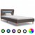 Estructura de cama de tela gris taupe con luz LED 90 cm Vida XL