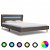 Estructura de cama de tela gris taupe con luz LED Vida XL