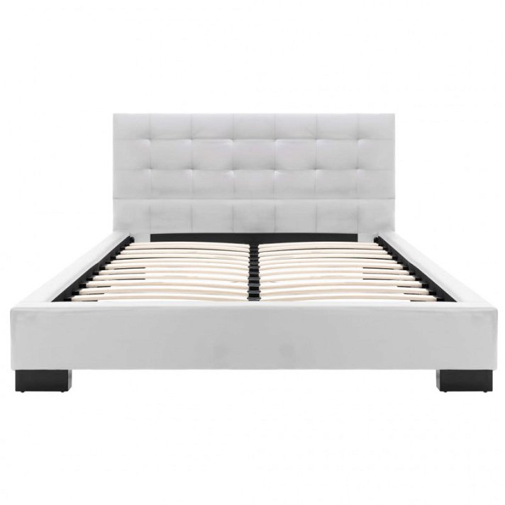 Estructura de cama tapizado cuero artificial blanco 120 cm Vida XL