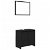 Conjunto mueble base con espejo negro Vida XL