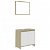 Conjunto mueble base con espejo blanco y roble Vida XL