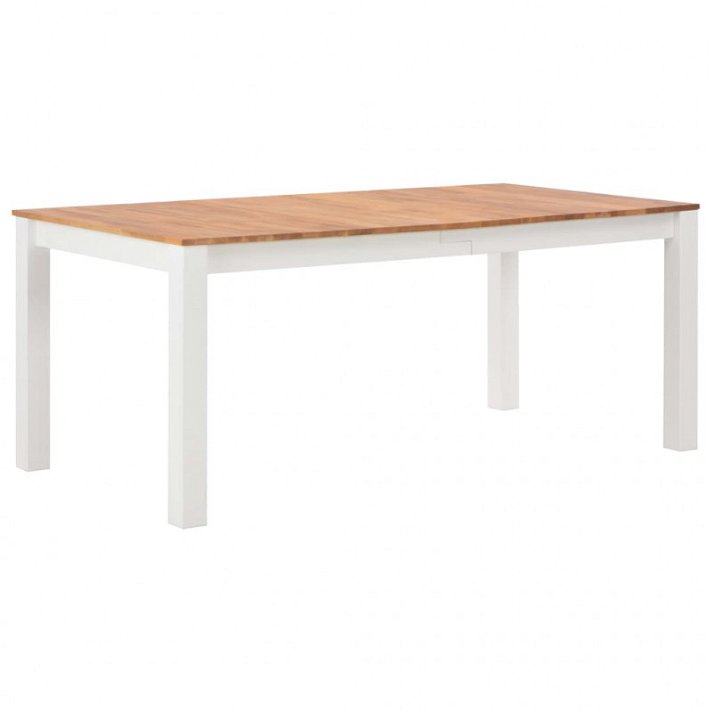 Mesa de carvalho branca e madeira de 180x74x90 cm Vida XL