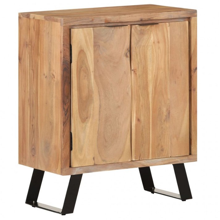 Sideboard with acacia wood and iron doors Vida XL