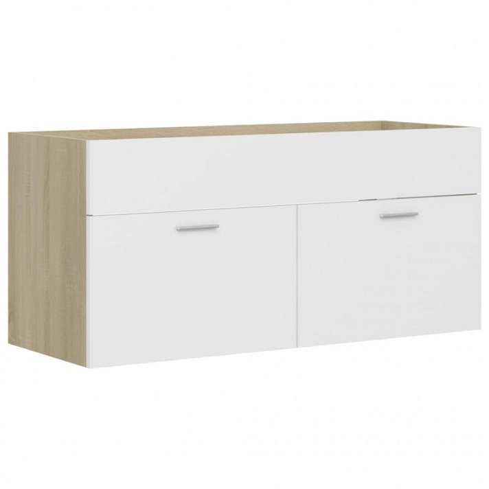 Mueble base blanco y roble 100 cm Vida XL