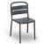 Pack de sillas aptas para exterior fabricadas con fibra de vidrio color gris oscuro Como Resol