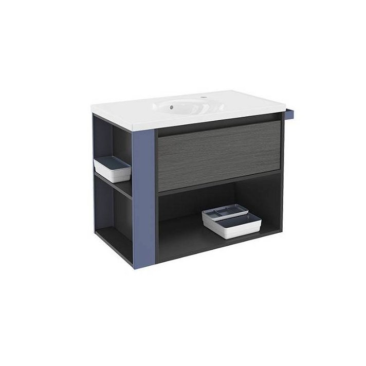 Mueble 80cm Antracita/Azul L.P. Cosmic B-Smart