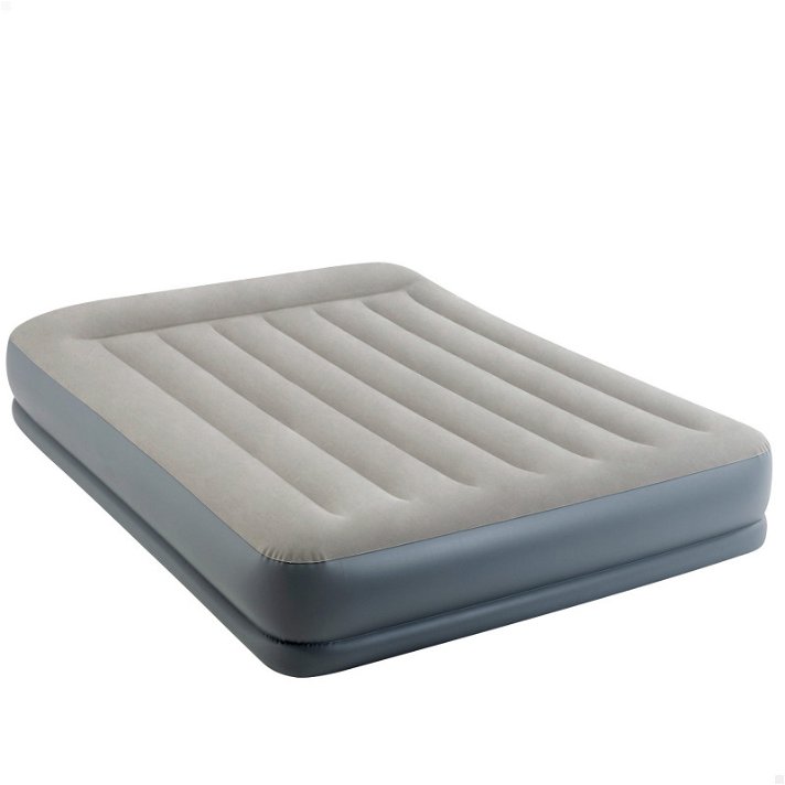 Colchón hinchable de dos plazas gris Pillow Rest Intex