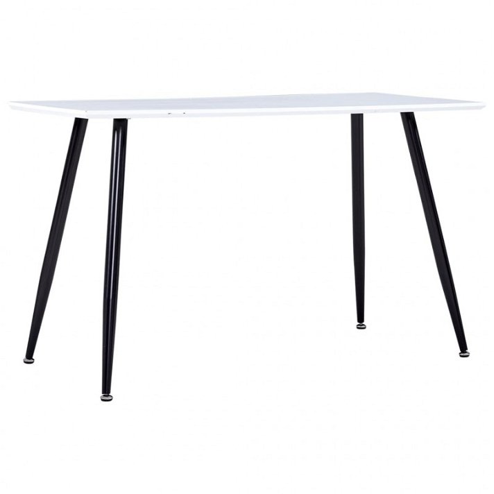 Tavolo da sala da pranzo in MDF con finitura bianca e nera 120x74x60 cm Vida XL
