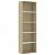 Estantería de 5 niveles de 30 cm de madera aglomerada en acabado blanco y roble sonoma Vida XL