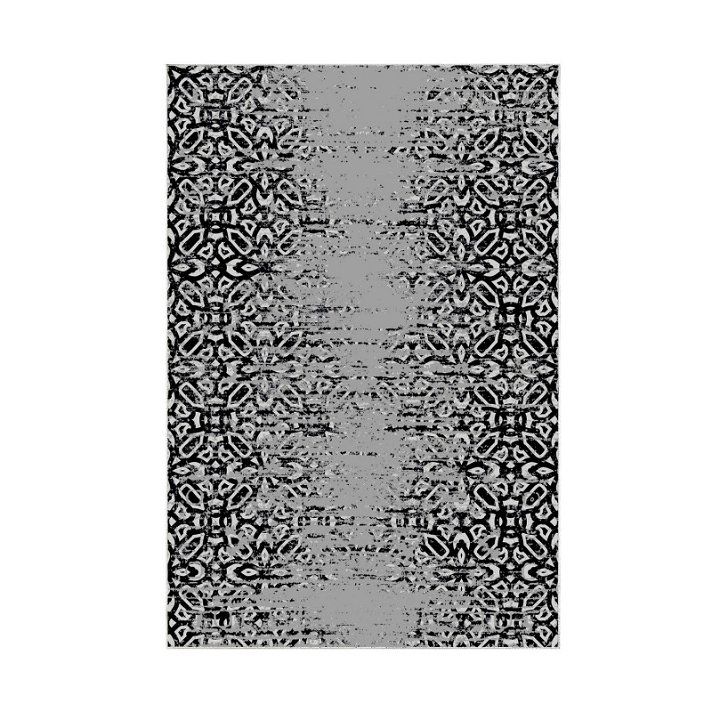 Alfombra de poliamida de 200x80 cm con patrón en acabado color gris y negro Forme