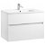 Mueble con lavabo suspendido de 80 cm de ancho en color blanco compuesto por 2 cajones Jade Gala