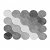 Alfombra de poliéster de 150x80 cm con forma de círculos en acabado color gris Forme