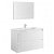 Conjunto de baño de 100 cm de aglomerado con un acabado en color blanco brillante Klea Gala