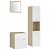 Set de móveis de casa de banho suspenso 3 peças branco e carvalho-sonoma Vida XL