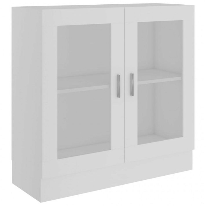 Vitrina con dos puertas de madera aglomerada y cristal con un acabado en color blanco Vida XL
