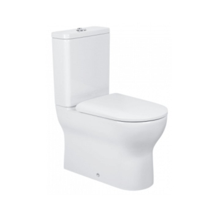WC complet au sol Rimflush de 37 cm en porcelaine vitrifiée avec finition blanche Winner Unisan
