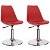 Pack de sillas giratorias de cuero sintético rojo VidaXL