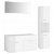 Set de móveis de casa de banho base suspensa 3 peças aglomerado branco-brilhante Vida XL