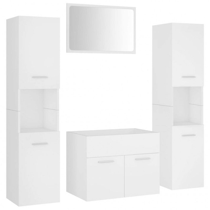 Conjunto de móveis para casa de banho base 60 cm cor branca Vida XL