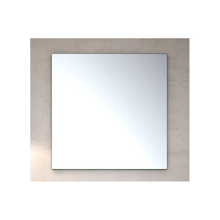 Espelho de parede em vidro sem suporte, tamanho à sua escolha, acabamento prateado BañoStar