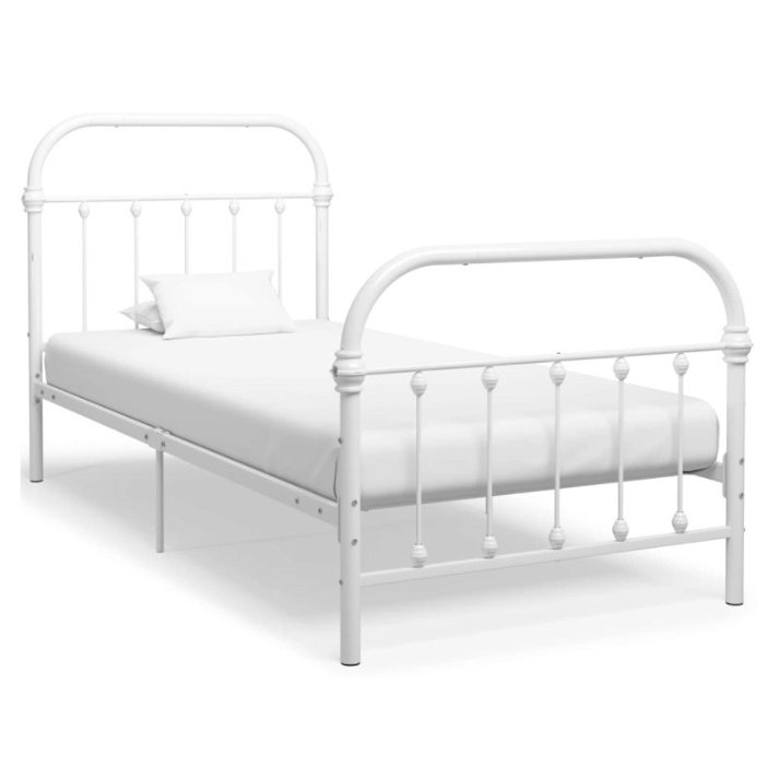 Estructura de cama de metal blanco VidaXL