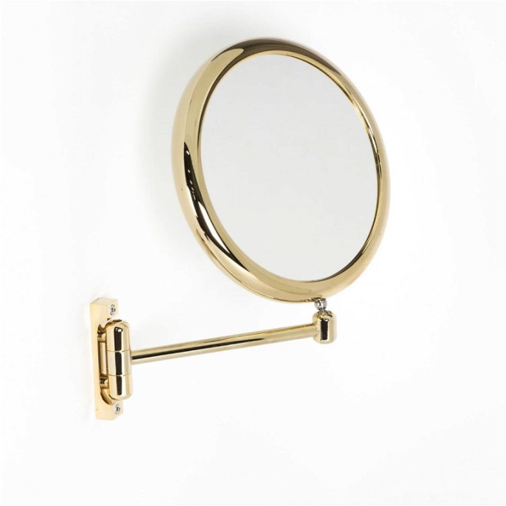 Espejo de doble lente con brazo para pared fabricado en latón y ABS cromo Doppiolo Koh-i-noor