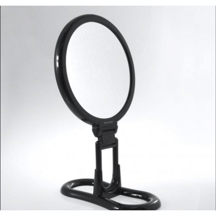 Espejo circular de aumento con manija extensible fabricado ABS y PC negro y cromo Toeletta Koh-i-noor