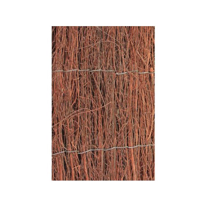 Valla de jardín de brezo y alambre galvanizado con un acabado en color marrón VidaXL
