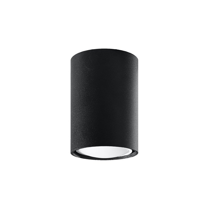 Sollux Lagos 10 black metallic flush ceiling light