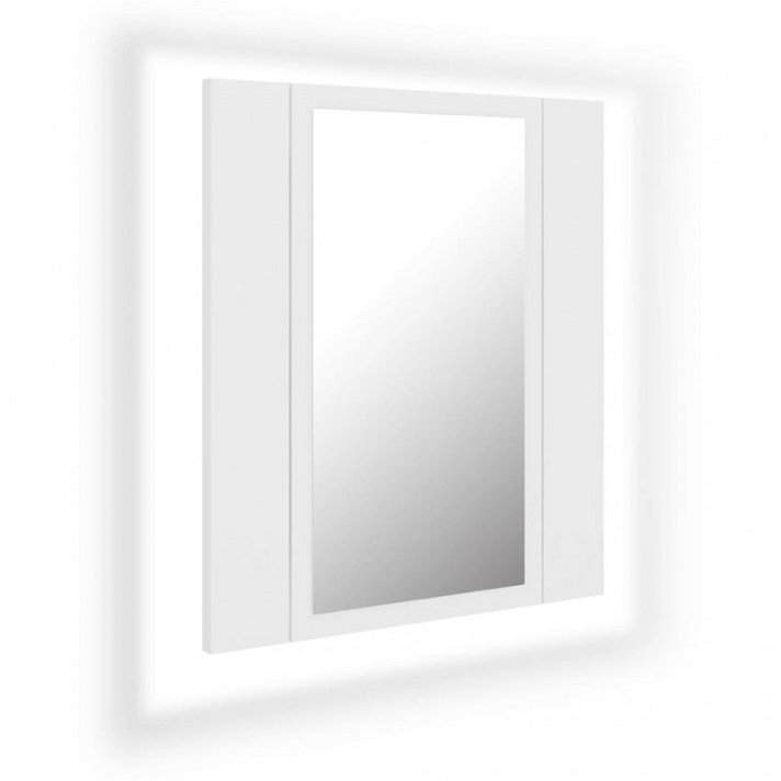 Armario de baño con espejo LED 40x45 cm blanco VidaXL