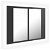 Armario de baño con espejo doble LED 60x45 cm gris brillante VidaXL