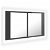 Armario de baño con espejo doble LED gris brillante 80x45 cm VidaXL