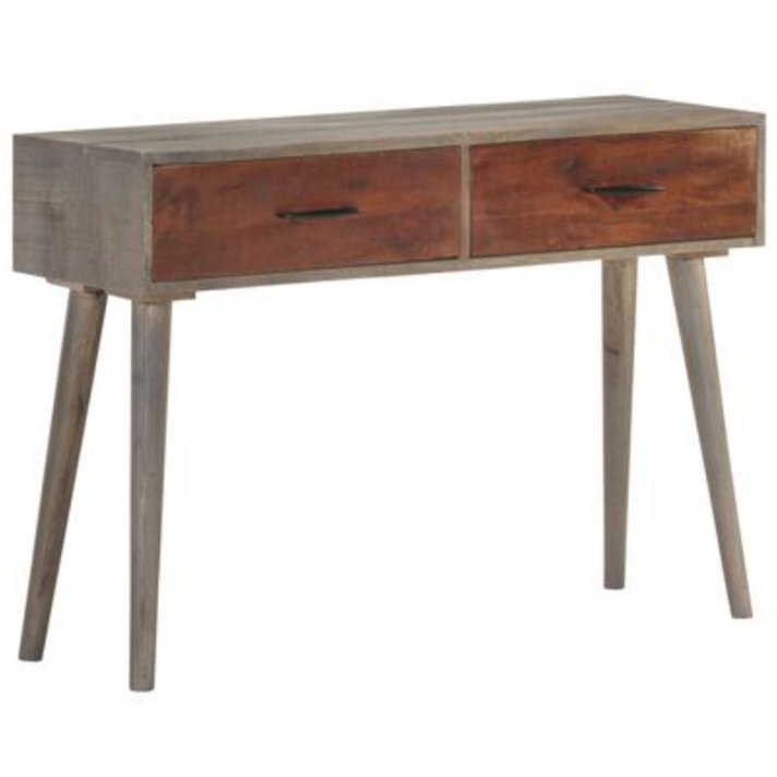 Mesa recibidora de madera de mango gris Vidal XL