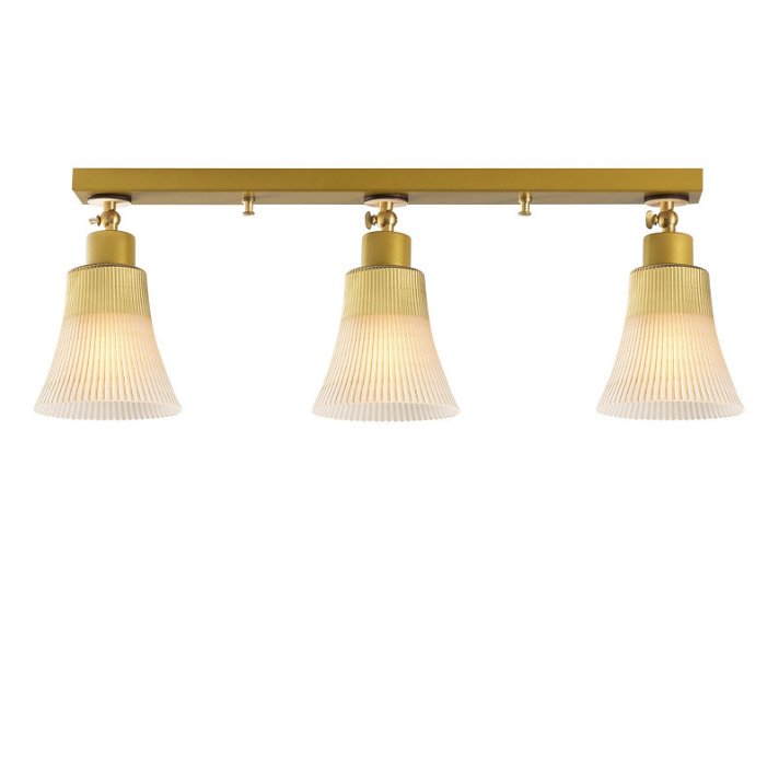 Lámpara de techo de metal y cristal con un acabado esmerilado en color dorado Foca Forme