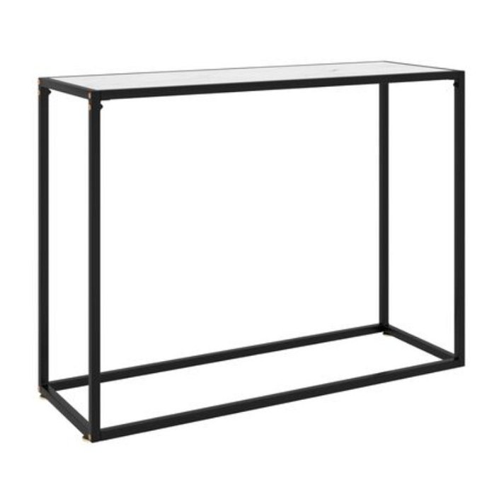 Mesa recibidora de vidrio blanco 100 cm Vida XL