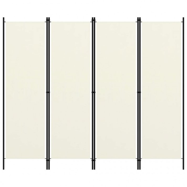 Biombo de pie 4 paneles blanco crema Vida XL