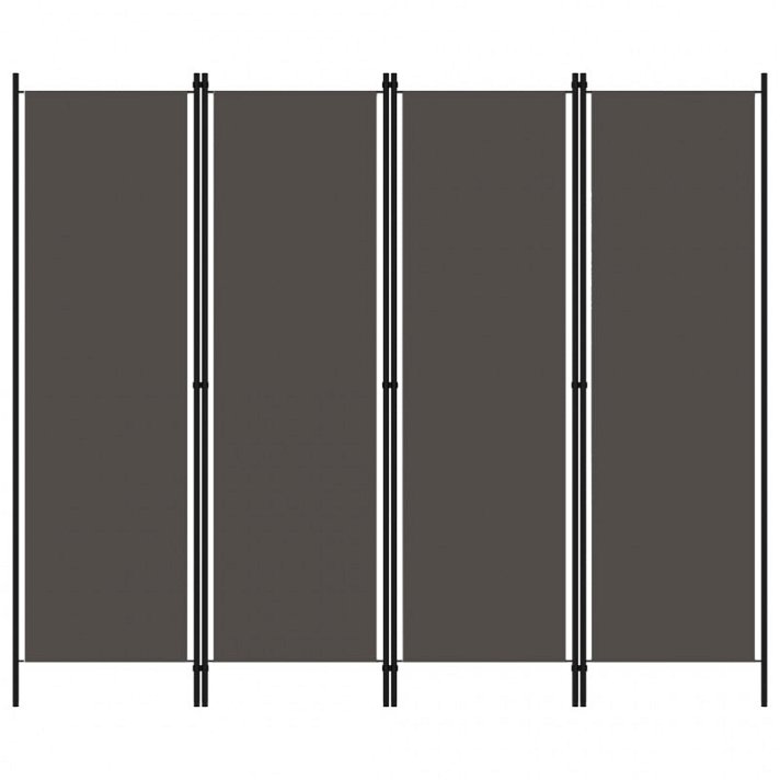Biombo de pie 4 paneles gris antracita Vida XL