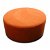 Puf de madera de carpe tapizado en nobuk con un acabado en color naranja Donut Forme