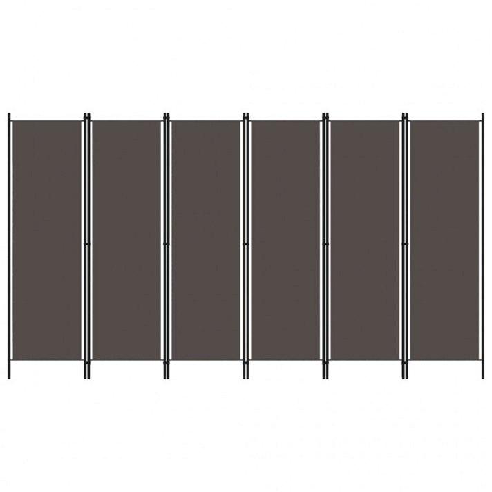 Biombo de pie 6 paneles gris antracita Vida XL