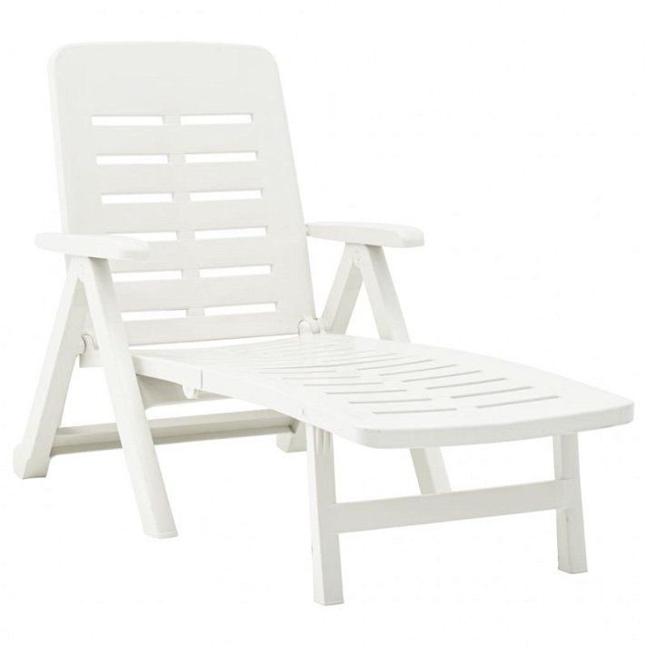 Chaise longue en plastique blanc VidaXL