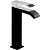Grifo monomando para lavabo con caño rectangular de 13 cm fabricado de latón con acabado de color negro M Cuadro TRES