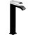 Torneira monocomando de lavatório com cano retangular de 26 cm fabricado em latão com acabamento preto L Cuadro TRES