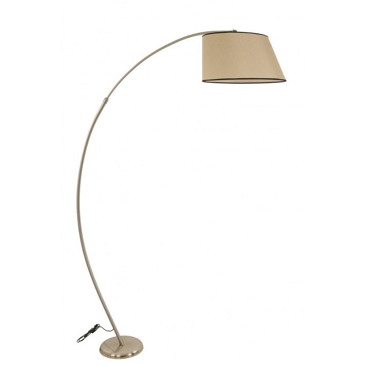 Lámpara de pie de metal ajustable con pantalla en acabado color marrón y cromo mate Misra Forme