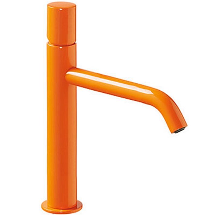 Grifo vertical para lavabo con sistema monomando y de acabado naranja M TUB STUDY TRES