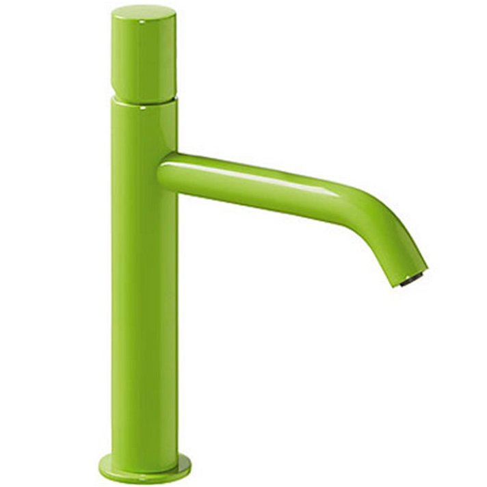 Grifo vertical para lavabo con sistema monomando de acabado verde M TUB STUDY TRES