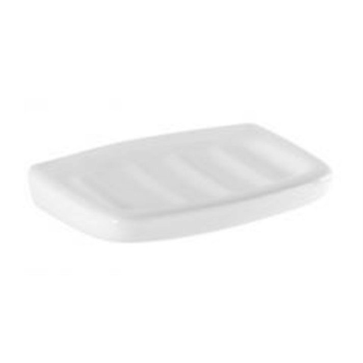 Jabonera para baño fabricada en porcelana con acabado color blanco SERIE A Unisan